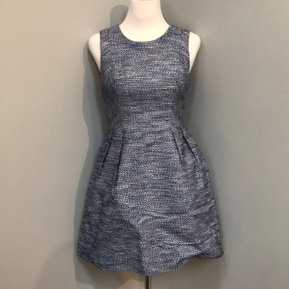 Shoshanna Blue/Black Tweed “Belle” midi-dress, 4